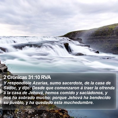 2 Crónicas 31:10 RVA Bible Verse Image