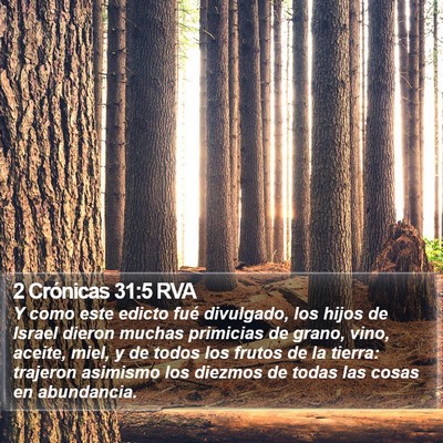 2 Crónicas 31:5 RVA Bible Verse Image
