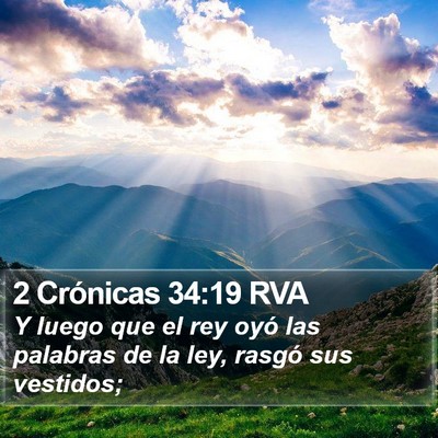 2 Crónicas 34:19 RVA Bible Verse Image