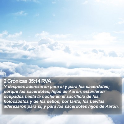 2 Crónicas 35:14 RVA Bible Verse Image