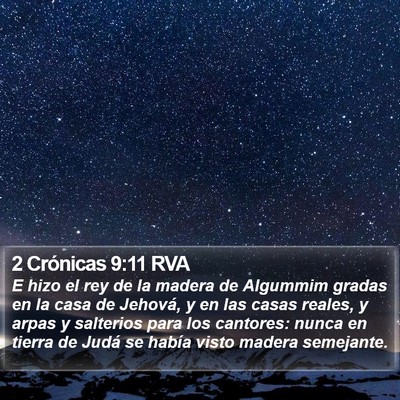 2 Crónicas 9:11 RVA Bible Verse Image