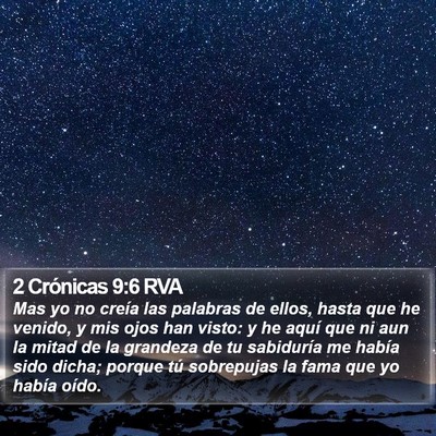 2 Crónicas 9:6 RVA Bible Verse Image