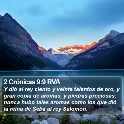 2 Crónicas 9:9 RVA Bible Verse Image