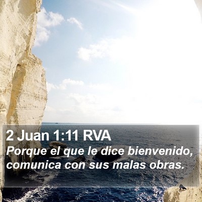 2 Juan 1:11 RVA Bible Verse Image