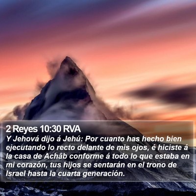 2 Reyes 10:30 RVA Bible Verse Image