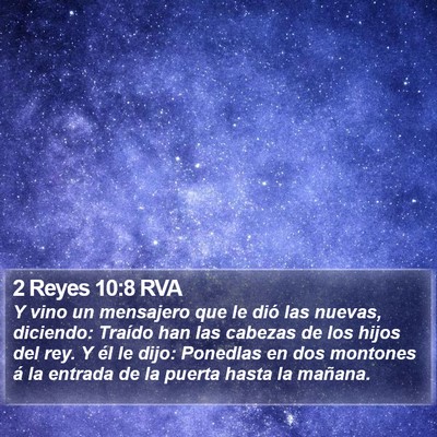 2 Reyes 10:8 RVA Bible Verse Image