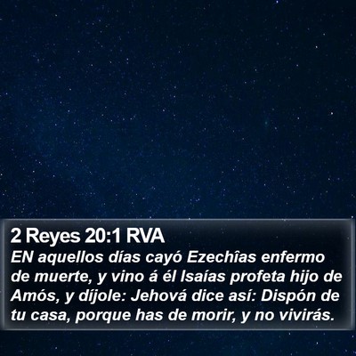 2 Reyes 20:1 RVA Bible Verse Image