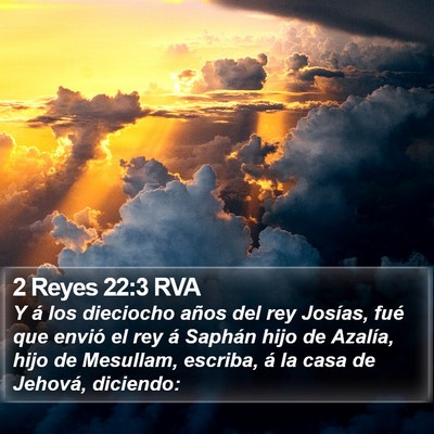 2 Reyes 22:3 RVA Bible Verse Image