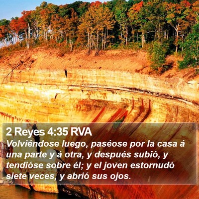 2 Reyes 4:35 RVA Bible Verse Image