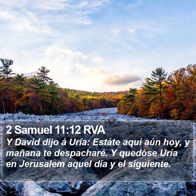 2 Samuel 11:12 RVA Bible Verse Image