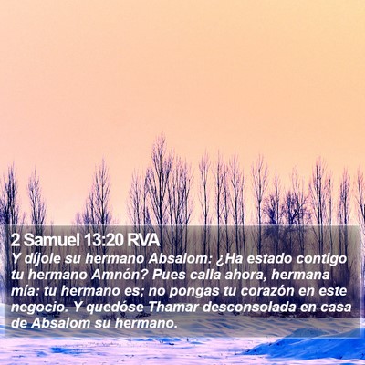 2 Samuel 13:20 RVA Bible Verse Image