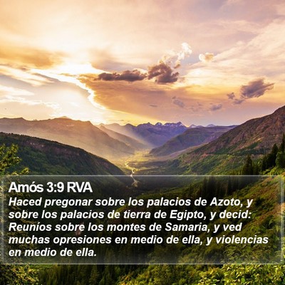 Amós 3:9 RVA Bible Verse Image