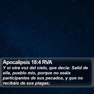 Apocalipsis 18:4 RVA Bible Verse Image