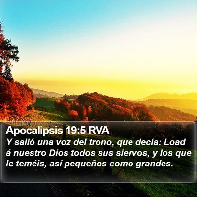 Apocalipsis 19:5 RVA Bible Verse Image