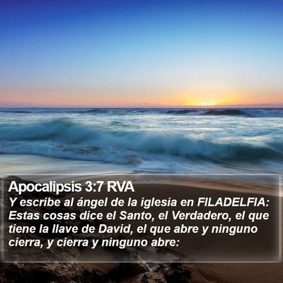 Apocalipsis 3:7 RVA Bible Verse Image