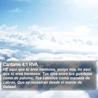 Cantares 4:1 RVA Bible Verse Image