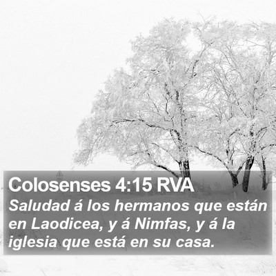 Colosenses 4:15 RVA Bible Verse Image