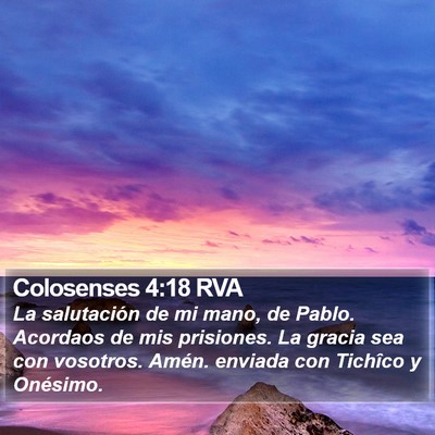 Colosenses 4:18 RVA Bible Verse Image