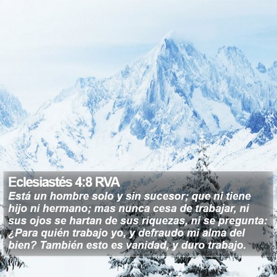 Eclesiastés 4:8 RVA Bible Verse Image