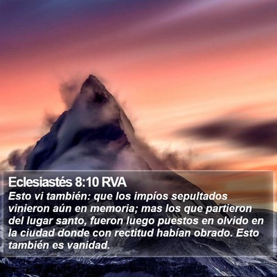Eclesiastés 8:10 RVA Bible Verse Image