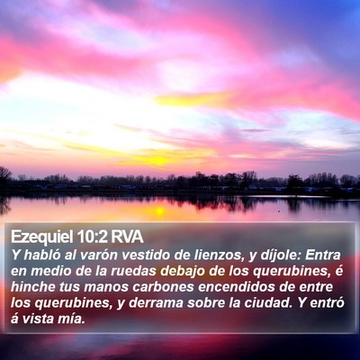 Ezequiel 10:2 RVA Bible Verse Image