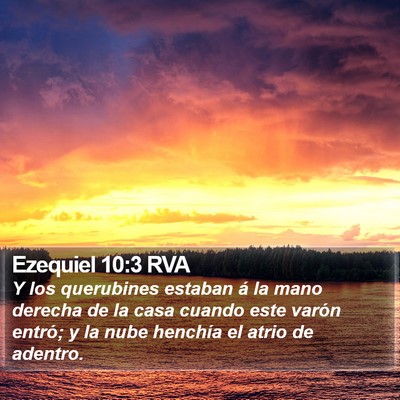Ezequiel 10:3 RVA Bible Verse Image