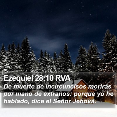 Ezequiel 28:10 RVA Bible Verse Image