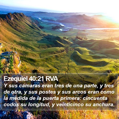 Ezequiel 40:21 RVA Bible Verse Image