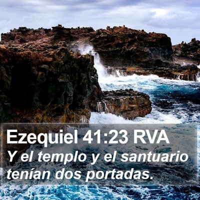 Ezequiel 41:23 RVA Bible Verse Image