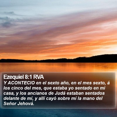 Ezequiel 8:1 RVA Bible Verse Image