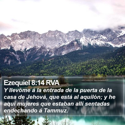 Ezequiel 8:14 RVA Bible Verse Image