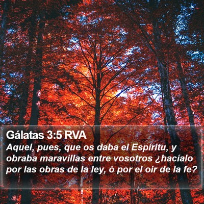 Gálatas 3:5 RVA Bible Verse Image