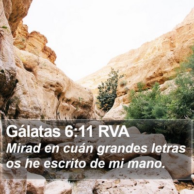 Gálatas 6:11 RVA Bible Verse Image