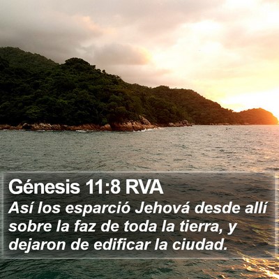 Génesis 11:8 RVA Bible Verse Image
