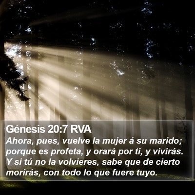 Génesis 20:7 RVA Bible Verse Image