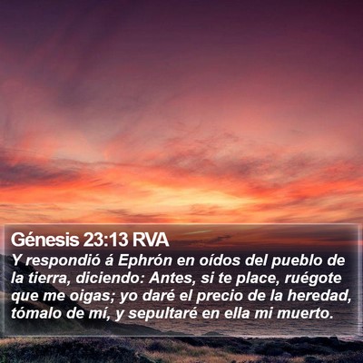 Génesis 23:13 RVA Bible Verse Image