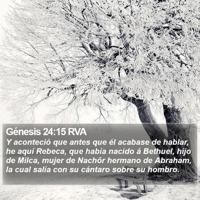 Génesis 24:15 RVA Bible Verse Image
