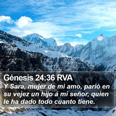 Génesis 24:36 RVA Bible Verse Image
