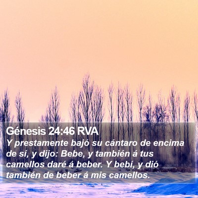 Génesis 24:46 RVA Bible Verse Image