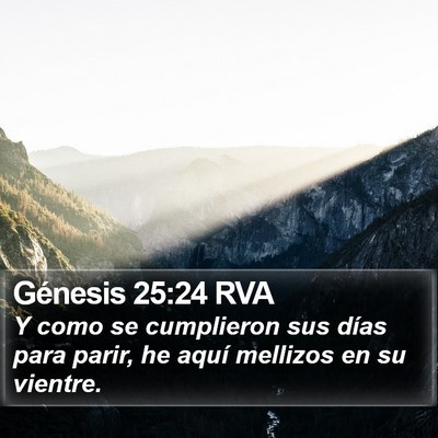Génesis 25:24 RVA Bible Verse Image