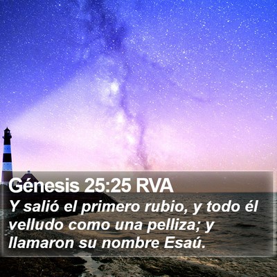 Génesis 25:25 RVA Bible Verse Image