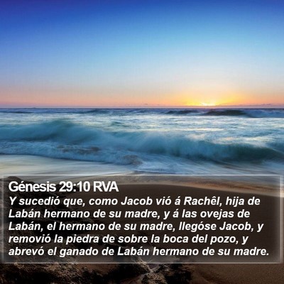 Génesis 29:10 RVA Bible Verse Image