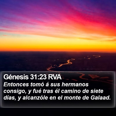 Génesis 31:23 RVA Bible Verse Image