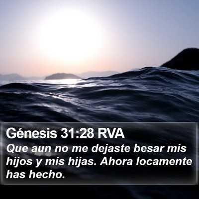 Génesis 31:28 RVA Bible Verse Image