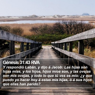 Génesis 31:43 RVA Bible Verse Image
