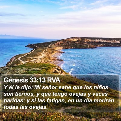 Génesis 33:13 RVA Bible Verse Image