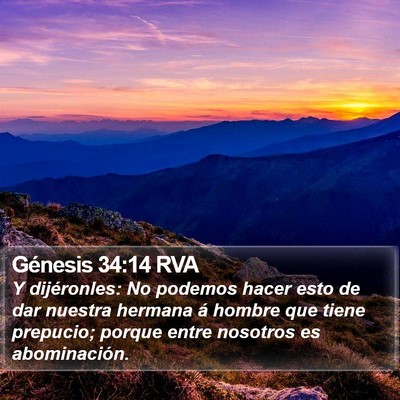 Génesis 34:14 RVA Bible Verse Image