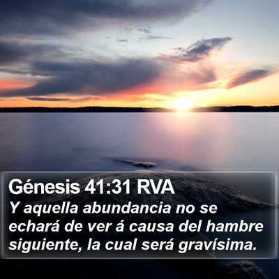 Génesis 41:31 RVA Bible Verse Image