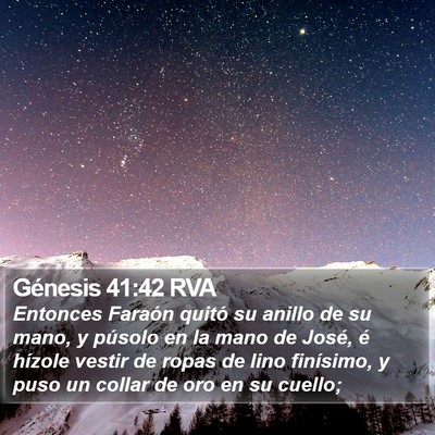 Génesis 41:42 RVA Bible Verse Image
