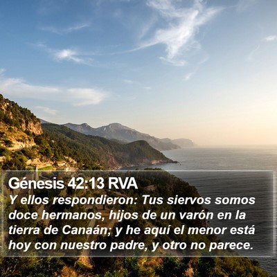 Génesis 42:13 RVA Bible Verse Image